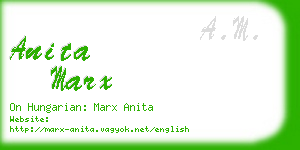 anita marx business card